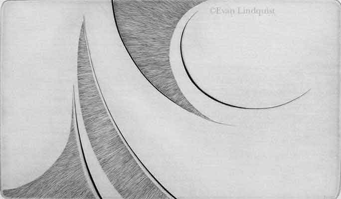 Evan Lindquist artist-printmaker, Spatial Dimensions, Expansion, copperplate engraving